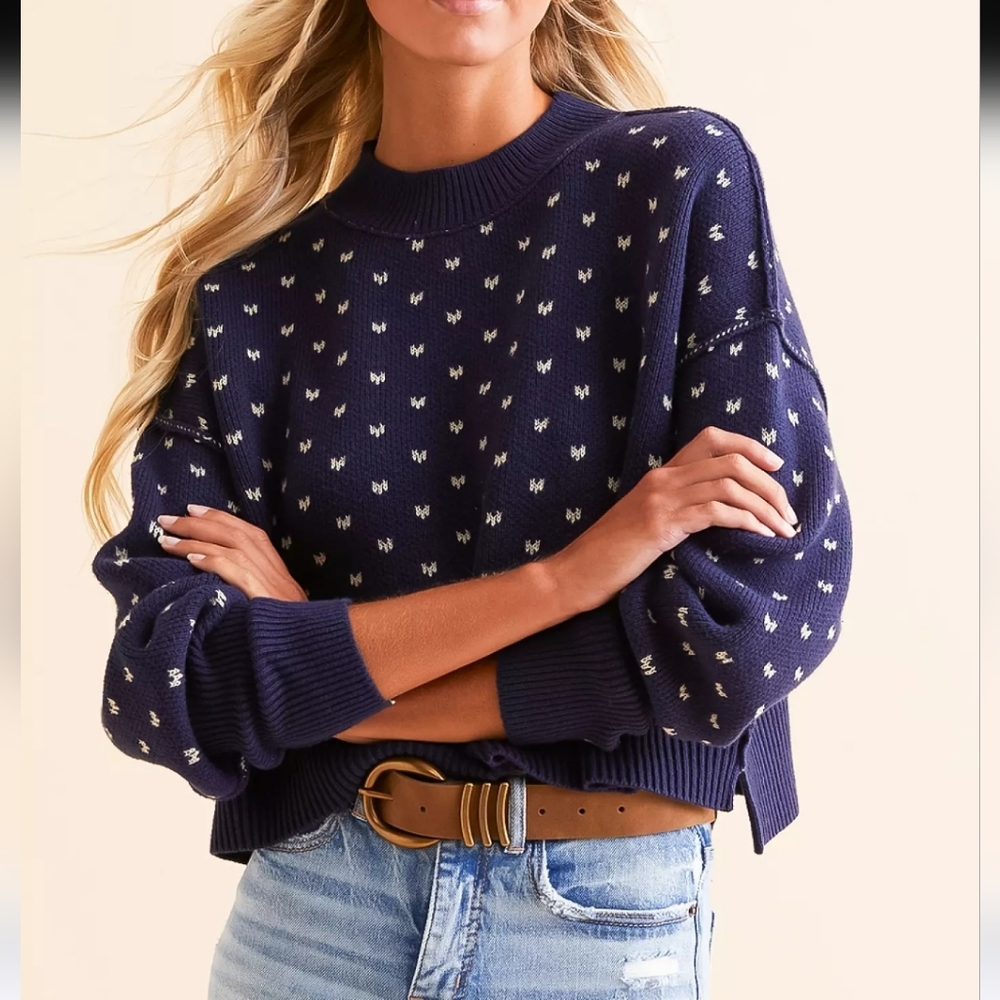 Free People Easy Street Cropped Sweater Size M